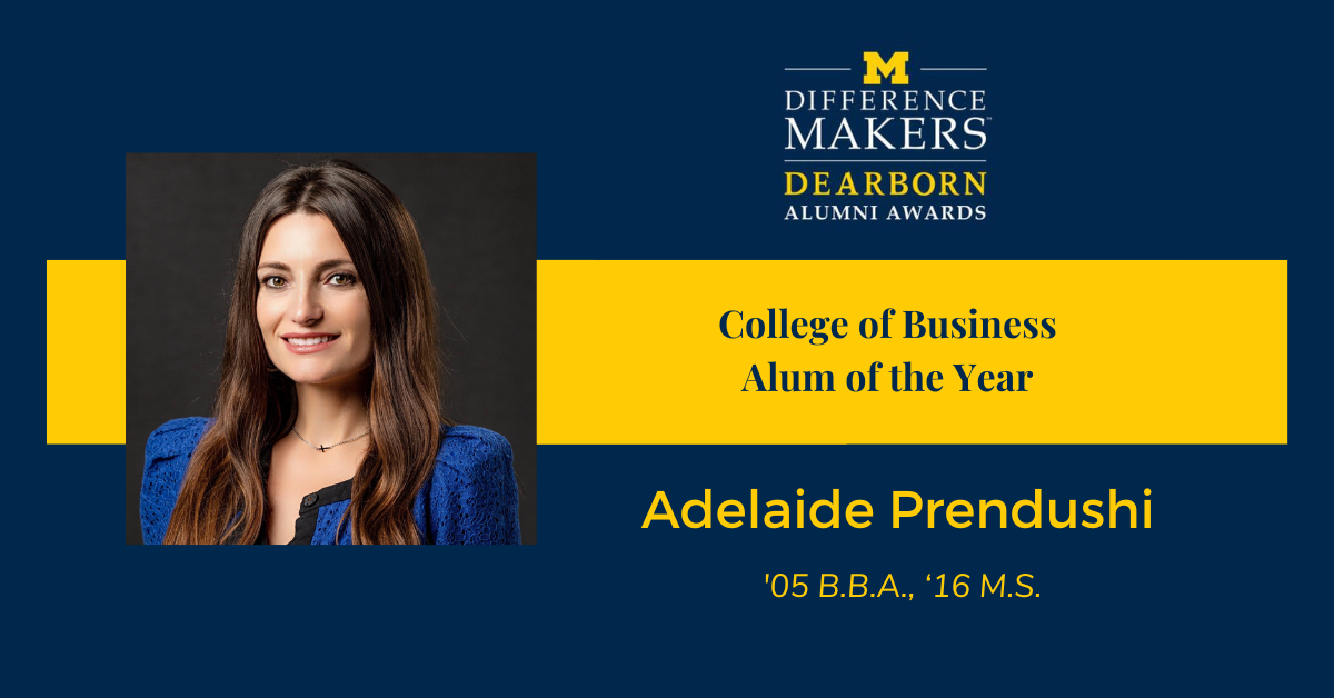 Adelaide Prendushi, '05 B.B.A., '16 M.S., COB Alum of the Year