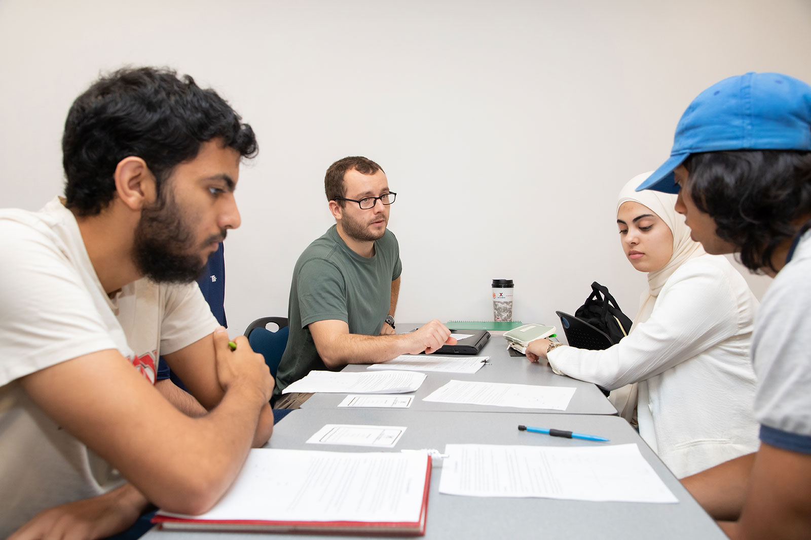 Students working in class