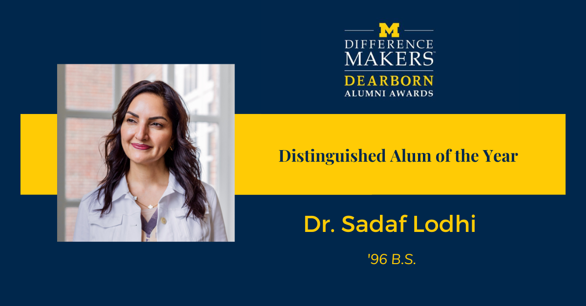 Dr. Sadaf Lodhi, '96 B.S., Distinguished Alum of the Year