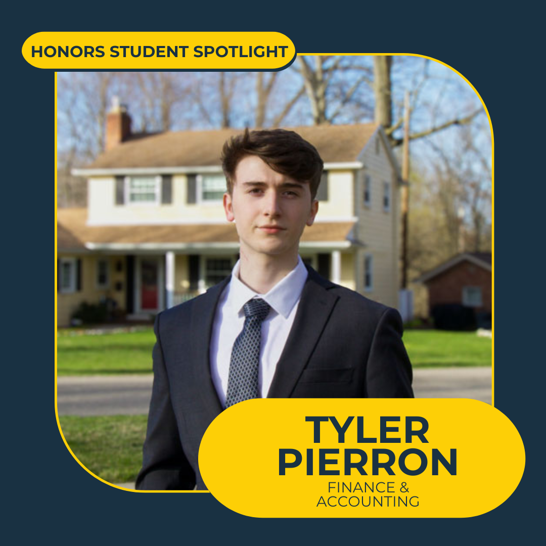 tyler pierron poses in front yard
