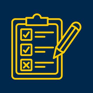 Clipart of notepad with a checklist and a pencil.