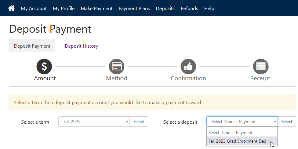 Deposit Payment 2