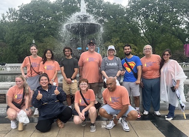 SURE students and faculty researchers posing on a field trip to the Detroit Zoo