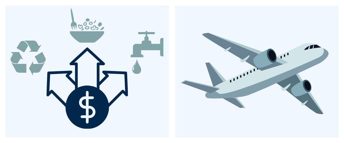 spending and airplane graphic