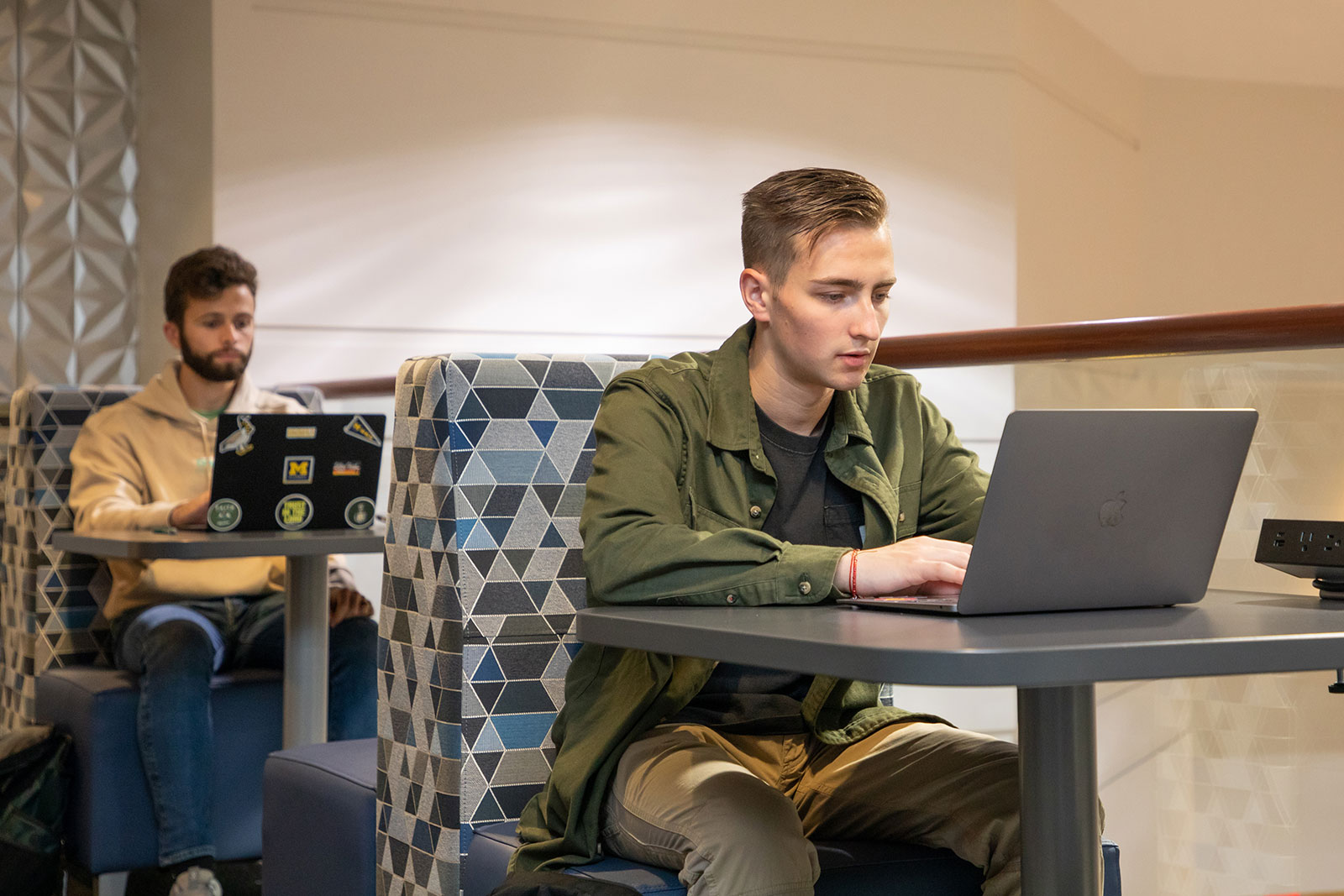 students on laptops