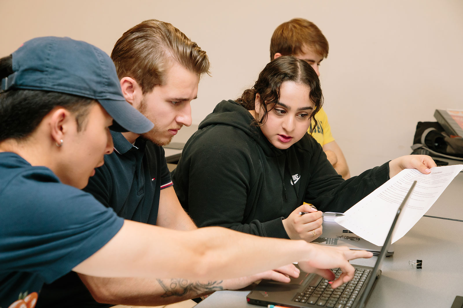 Students working together in class