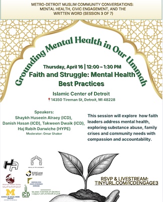 Grounding Mental Health in Our Ummah. Text on page.