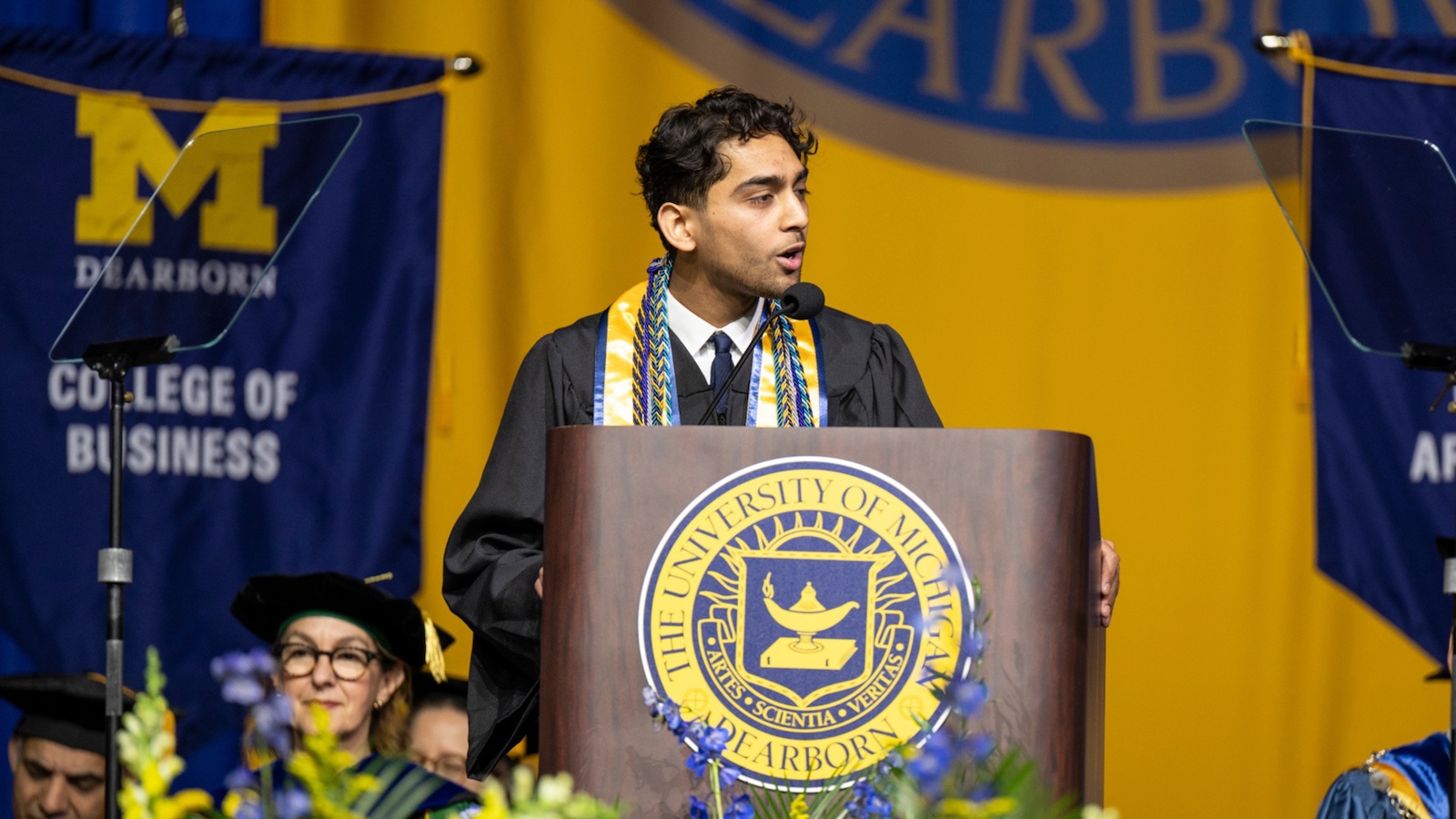 Wasey Rehman, undergraduate student speaker for the spring Class of 2024.
