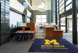 the lobby of the um detroit center