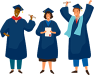 Illustration of graduates