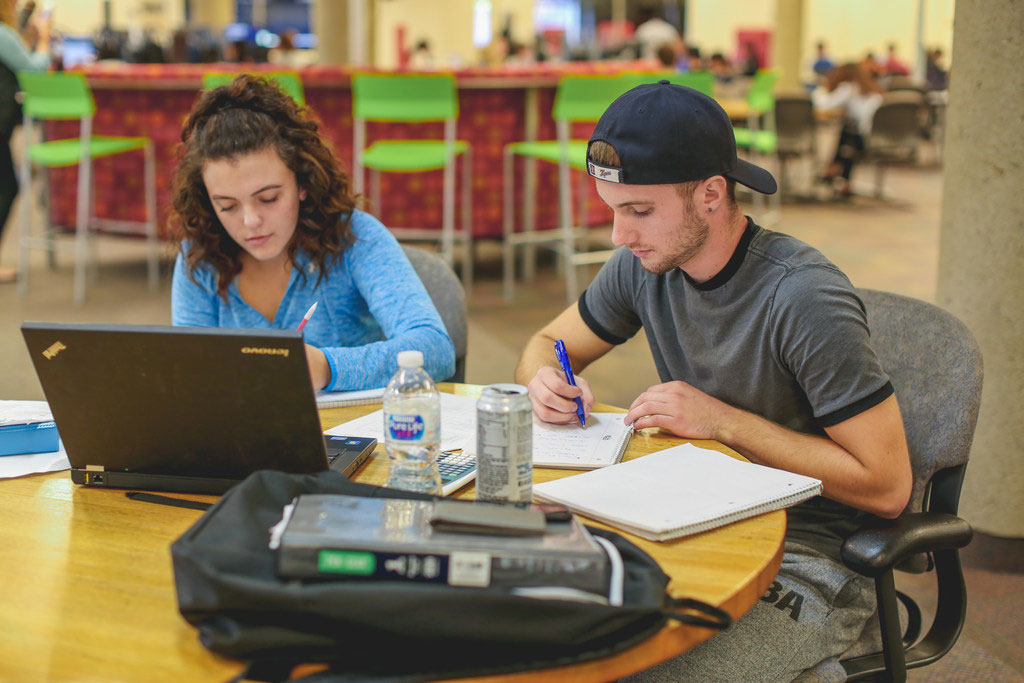 students work in the UC