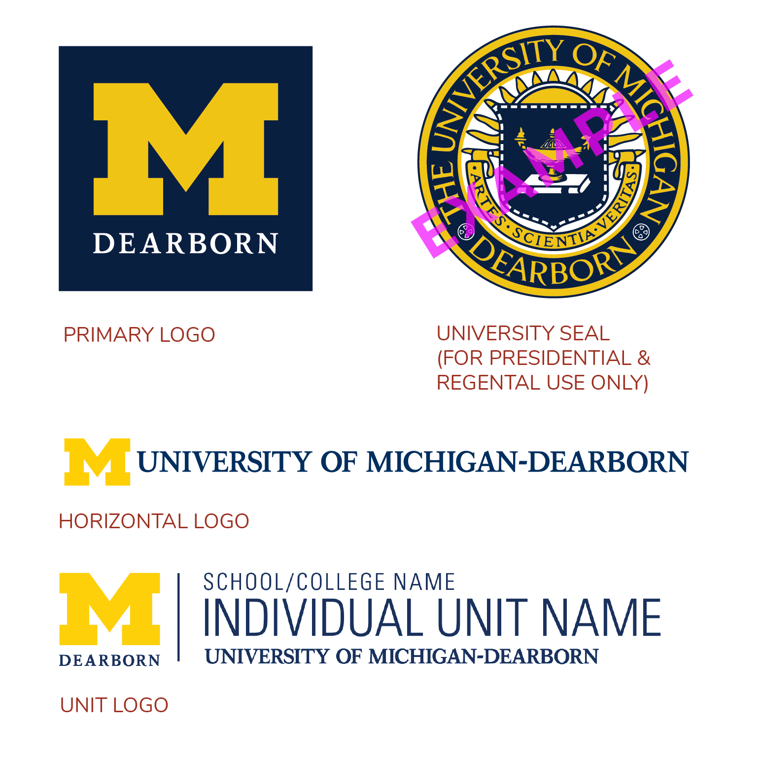 Display of UM-Dearborn logos