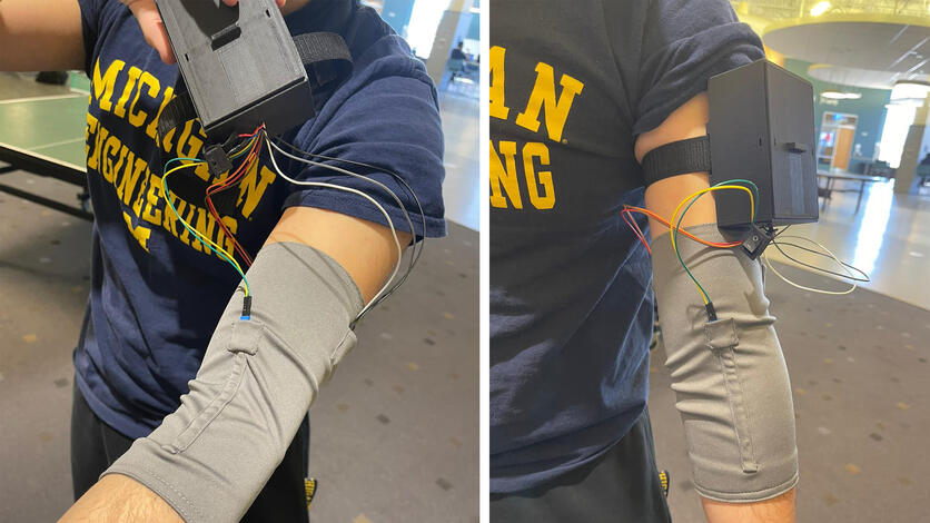 Patients often experience spasticity long after a stroke, which causes muscles in limbs to involuntarily contract. The team’s device detects when a patient’s arm contracts into a 90-degree position and alerts them with an auditory and vibratory signal, reminding them to straighten the limb.