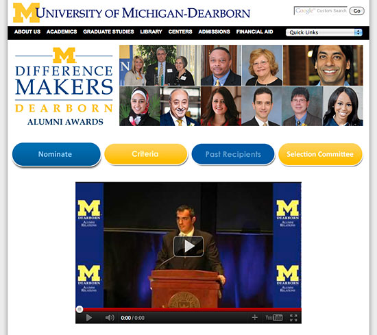 screenshot of alumni Difference Makers web page