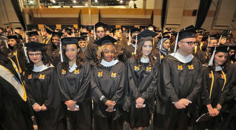Students in their cap and gowns