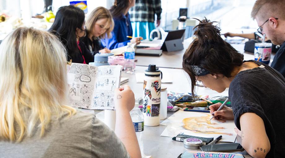 Students create art in a CASL course