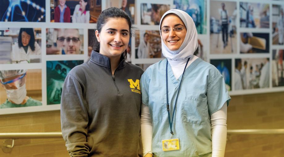 Listening to medical students speak at University of Michigan Medical School, Mariam Ayyash (’13 B.S.) — then an undergraduate student on a tour organized by UM-Dearborn — found the research, student experience and clinical work inspiring.