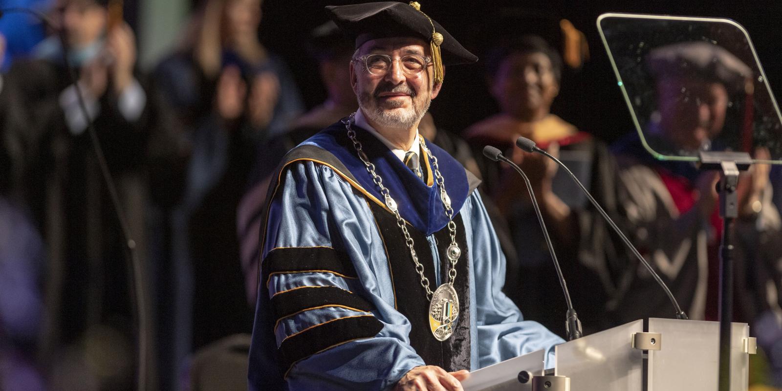 Chancellor Grasso challenged people to dream big during his inaugural address.