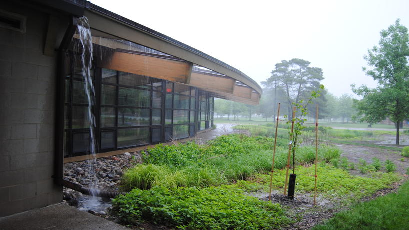 Rain Garden on south side of EIC building