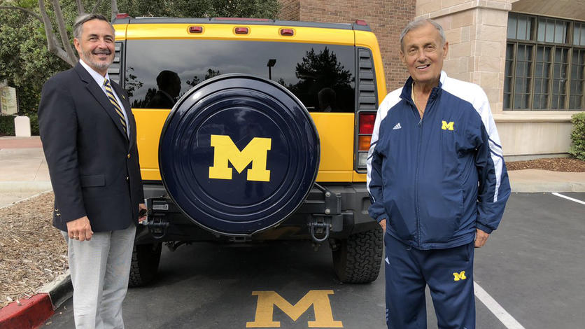 October 22, 2018: Chancellor Grasso meets with John Junge, an alum, generous supporter of UM-Dearborn and huge Michigan fan in San Diego, California.