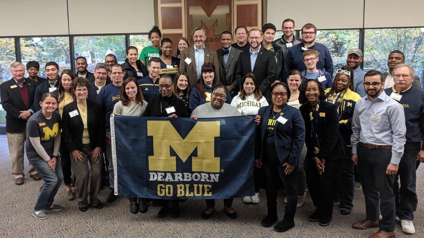 October 27, 2018: The chancellor participates in the UM-Dearborn Alumni Summit. The seven alumni groups discussed topics such as new ways to work more closely together and how alumni will engage in the upcoming university strategic planning process.