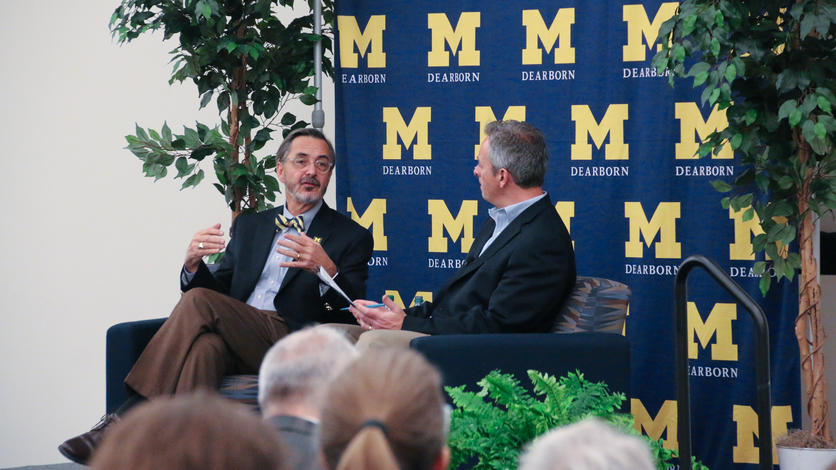 November 15, 2018: The first UM-Dearborn Conversations event is held. Chancellor Grasso provides updates on current and future campus initiatives and takes questions from over 150 faculty and staff. 