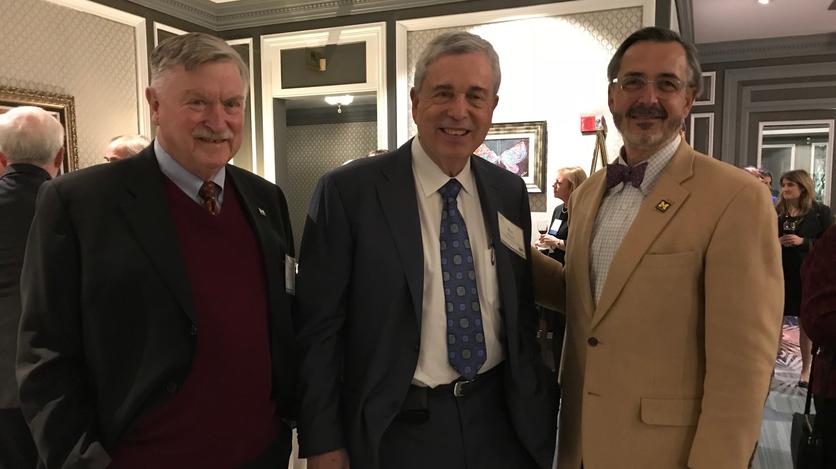 November 8, 2018: CECS Dean Tony England, U-M Regent Ron Weiser and Chancellor Grasso celebrate Regent Weiser's Max M. Fisher Award for Outstanding Philanthropy presented by the Association of Fundraising Professionals.