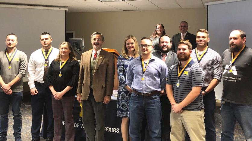December 14, 2018: Chancellor Grasso attends the UM-Dearborn Fall 2018 Veteran and Military-Affiliated Commencement Social. 