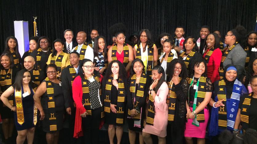 April 25, 2019: Chancellor Grasso served as the key note speaker at the 8th Annual Black Celebratory. The event recognizes achievements of UM-Dearborn's African American graduates.