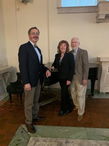 May 22, 2019: Chancellor Grasso, with Sandy and Paul Butler, at the Fairlane Music Guild at the Henry Ford Estate.