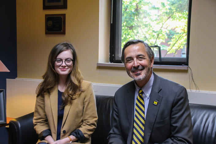 September 18, 2018: UM-Dearborn Student Government President Vivien Adams meets with Chancellor Grasso to discuss student government's plans for the academic year. 