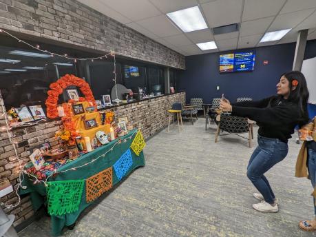 Photo of the 2022 ofrenda in the Wolverine Commons