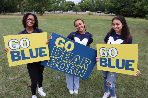 three students at wolverine welcome day 2022