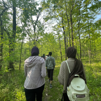 people on a nature stroll