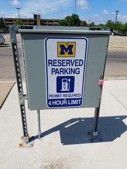 Reserved parking sign for EV charging station