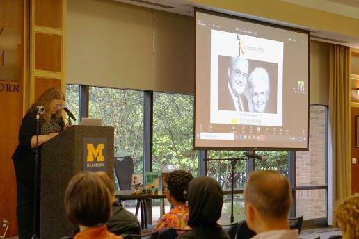 Introductions at the Jean and Ken Simpson Event.