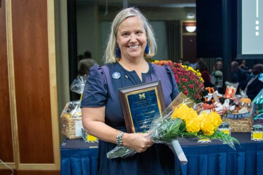 Francine with plaque