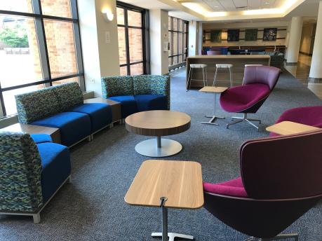 Faculty lounge area with modular seating