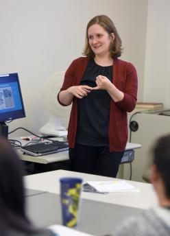 Natalie Sampson teaching in class