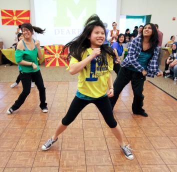 Students dancing at the UM-Dearborn Global Fest event