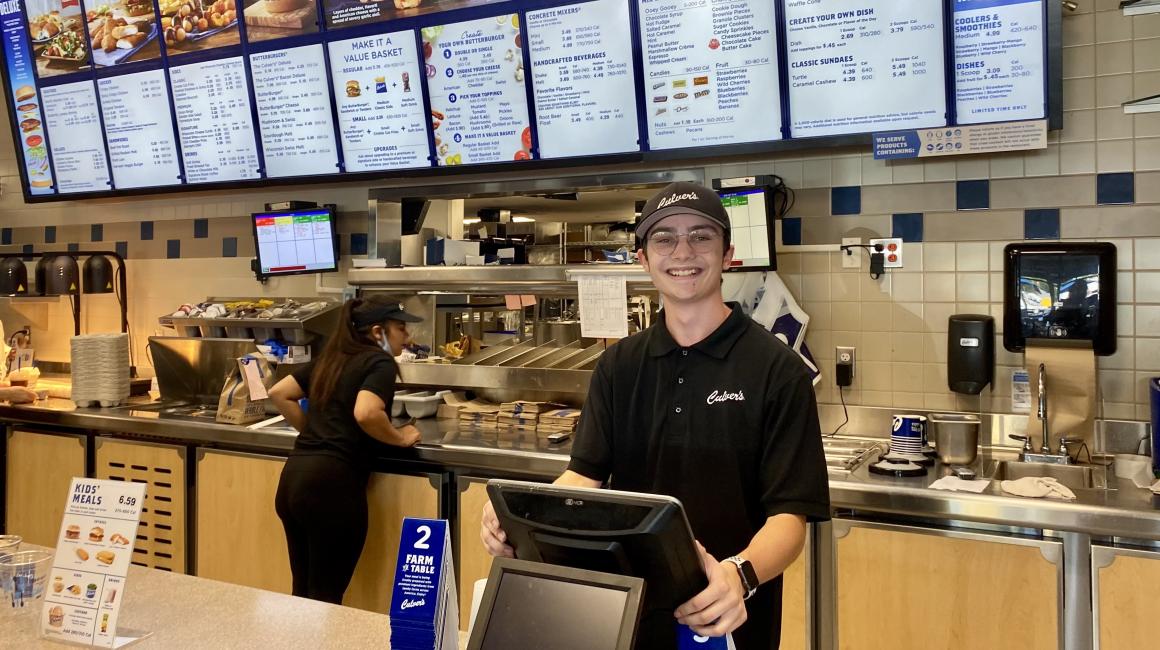 Sophomore Kyle Piestrak is an assistant manager at the Allen Park Culver's.