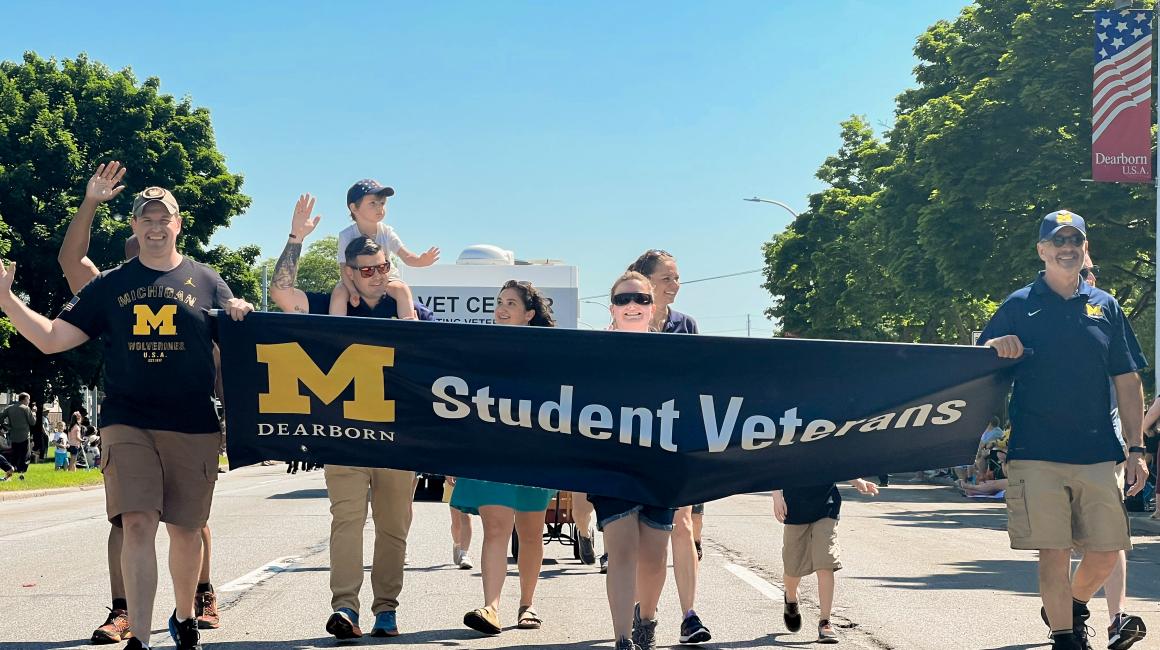 Photo of student veterans in the Memorial Day parade