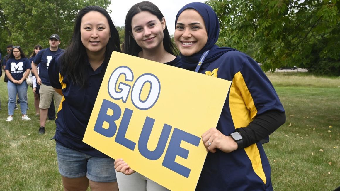 Photo of Orientation leader student employees at Wolverine Welcome Day 2022