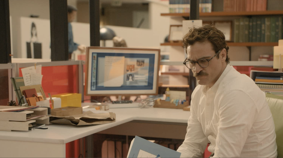 A movie still from the film Her (2013)