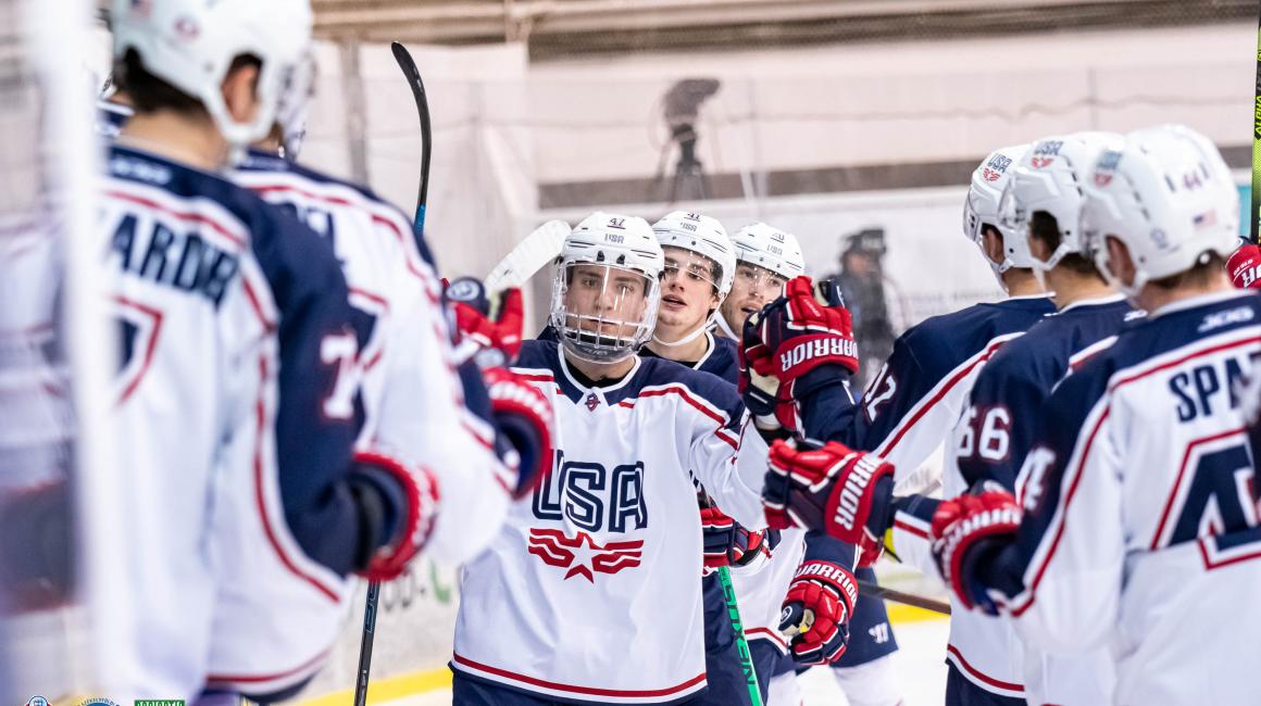 Photo of Brendan West, College of Business senior, playing with Team USA.