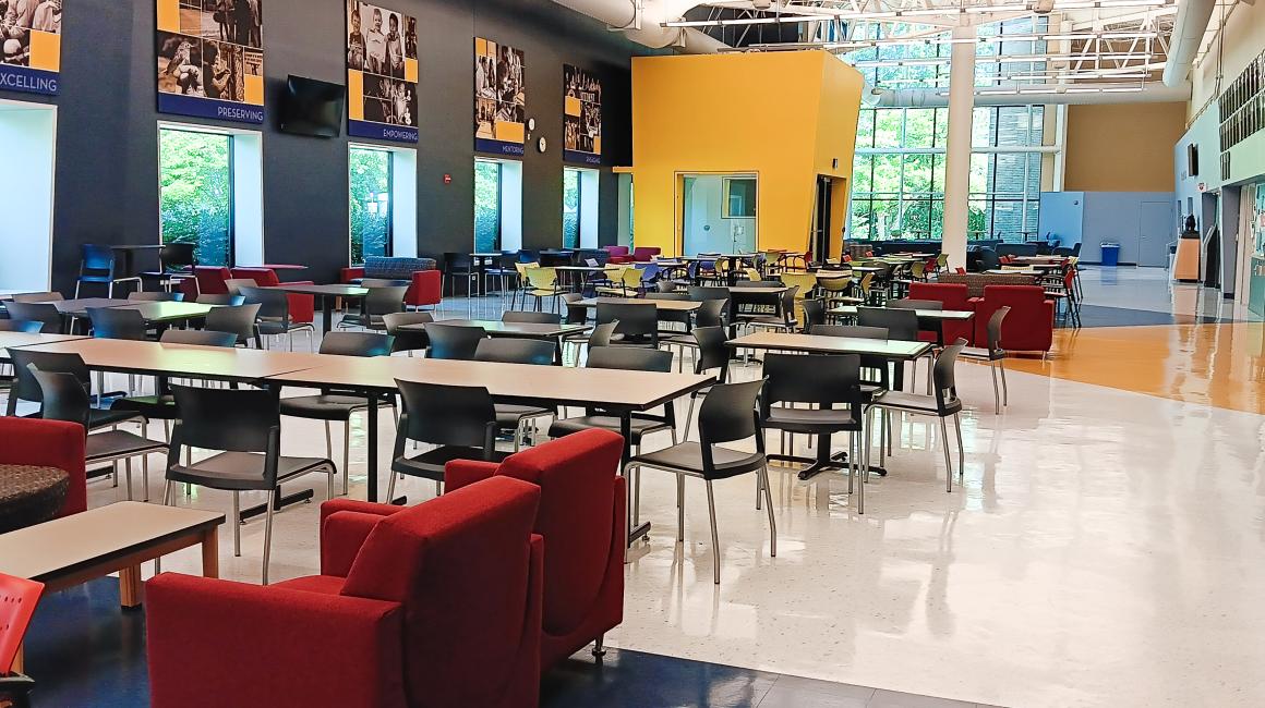 The main dining area in the Renick University Center