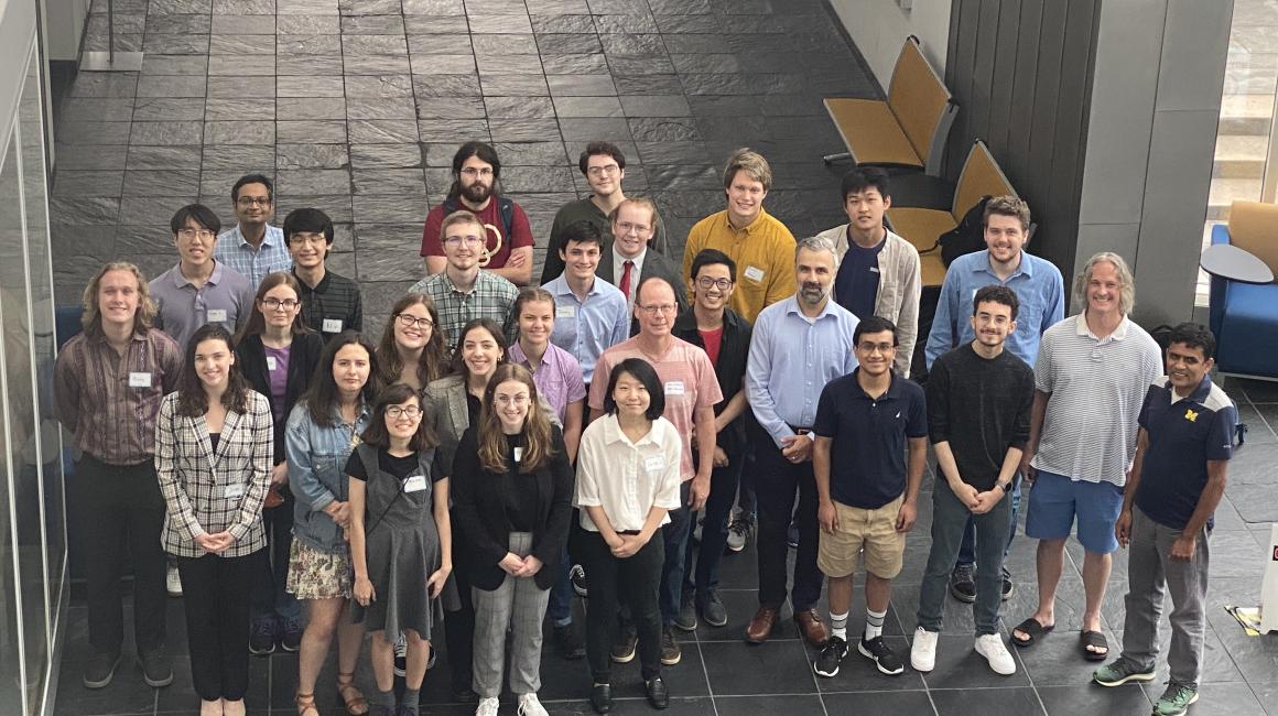 A group photo of faculty and students at UM-Dearborn's REU site in 2023.