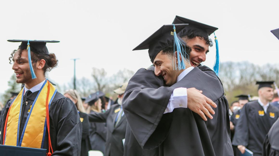 Students celebrate at the Spring 2022 commencement ceremony