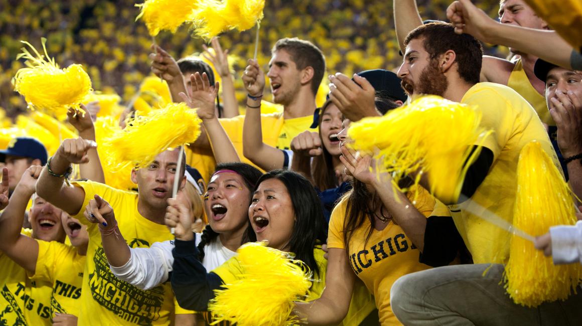 Photo of students at Big House game