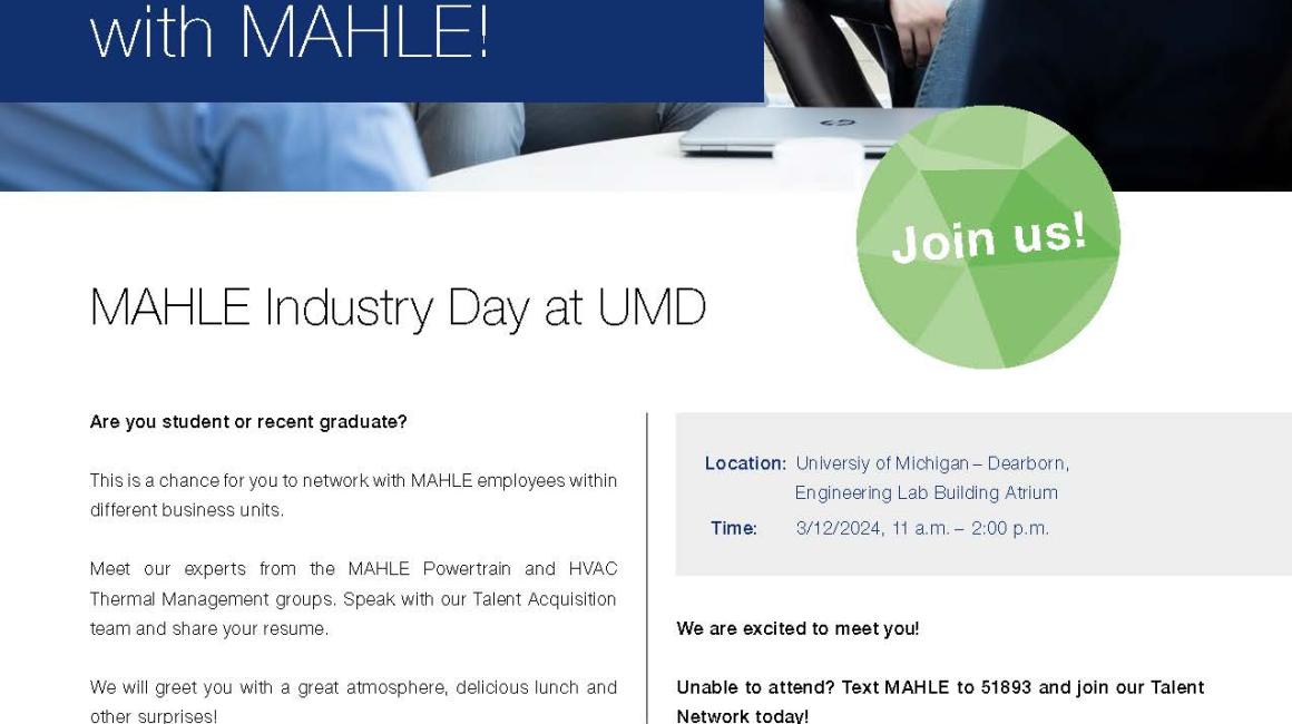 MAHLE Day in the ELB - Flyer